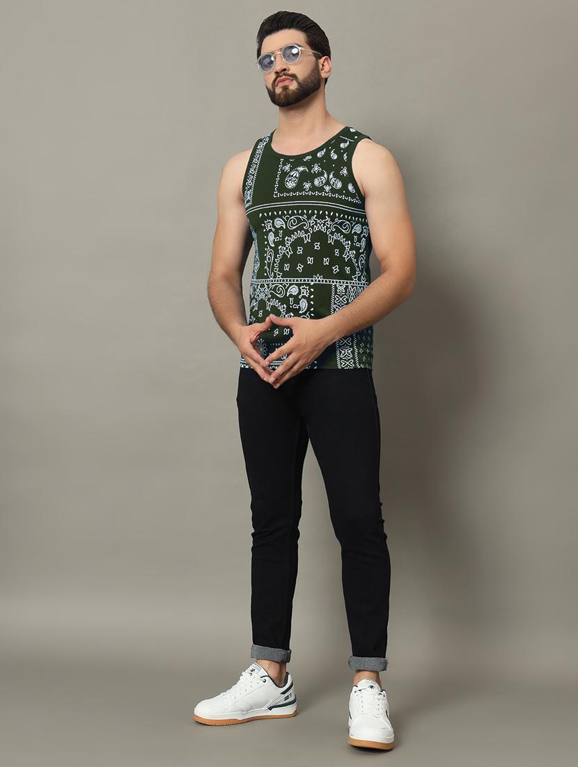 men sleeveless front print t-shirt - 21370663 - Standard Image - 2