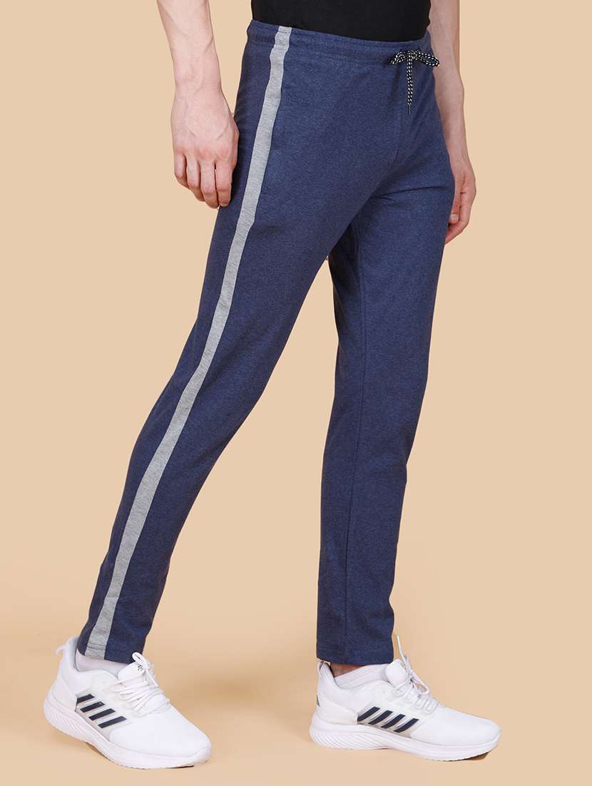 men mid rise side striped ankle length track pant - 21370667 -  Standard Image - 2