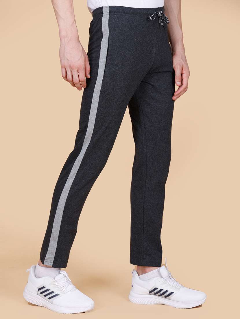 men mid rise side striped ankle length track pant - 21370669 -  Standard Image - 2