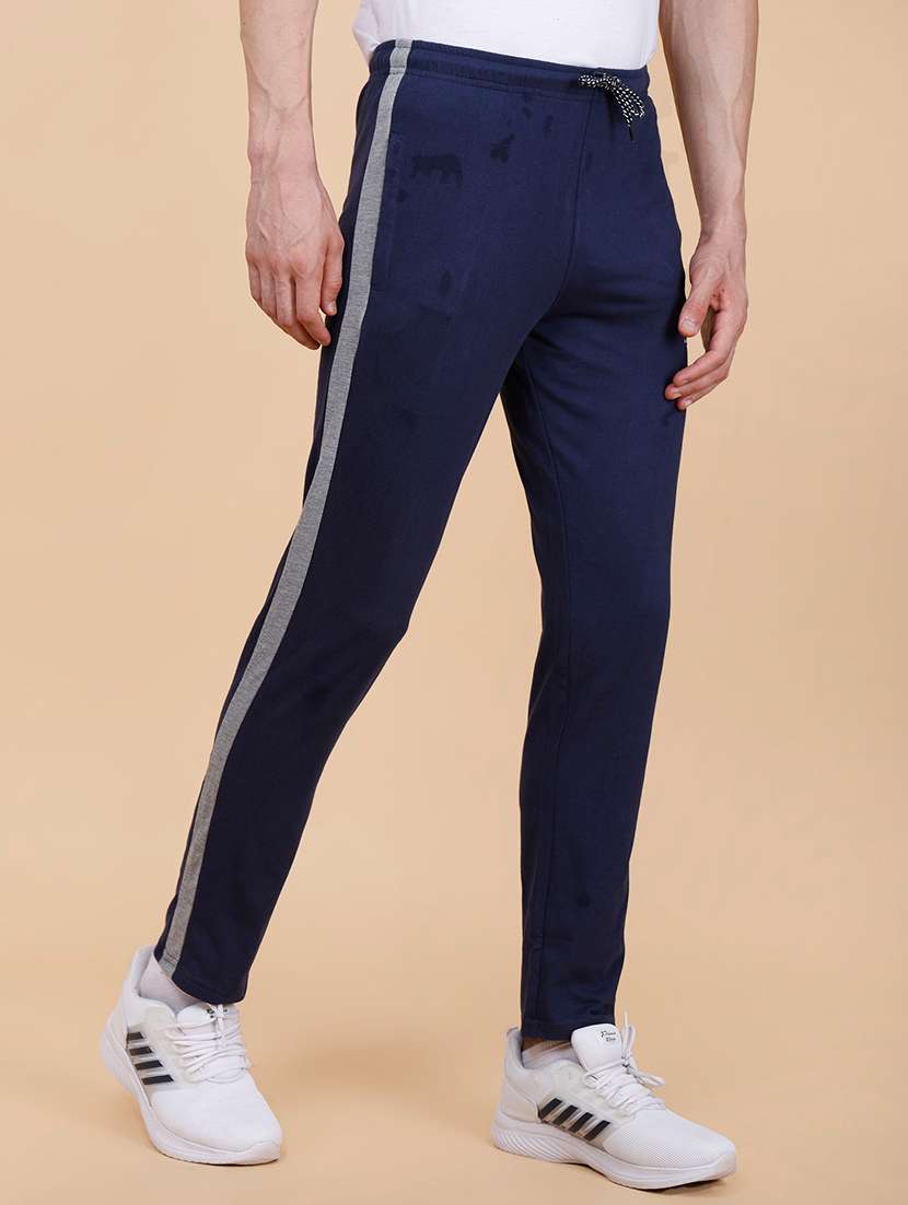 men mid rise side striped ankle length track pant - 21370670 -  Standard Image - 2