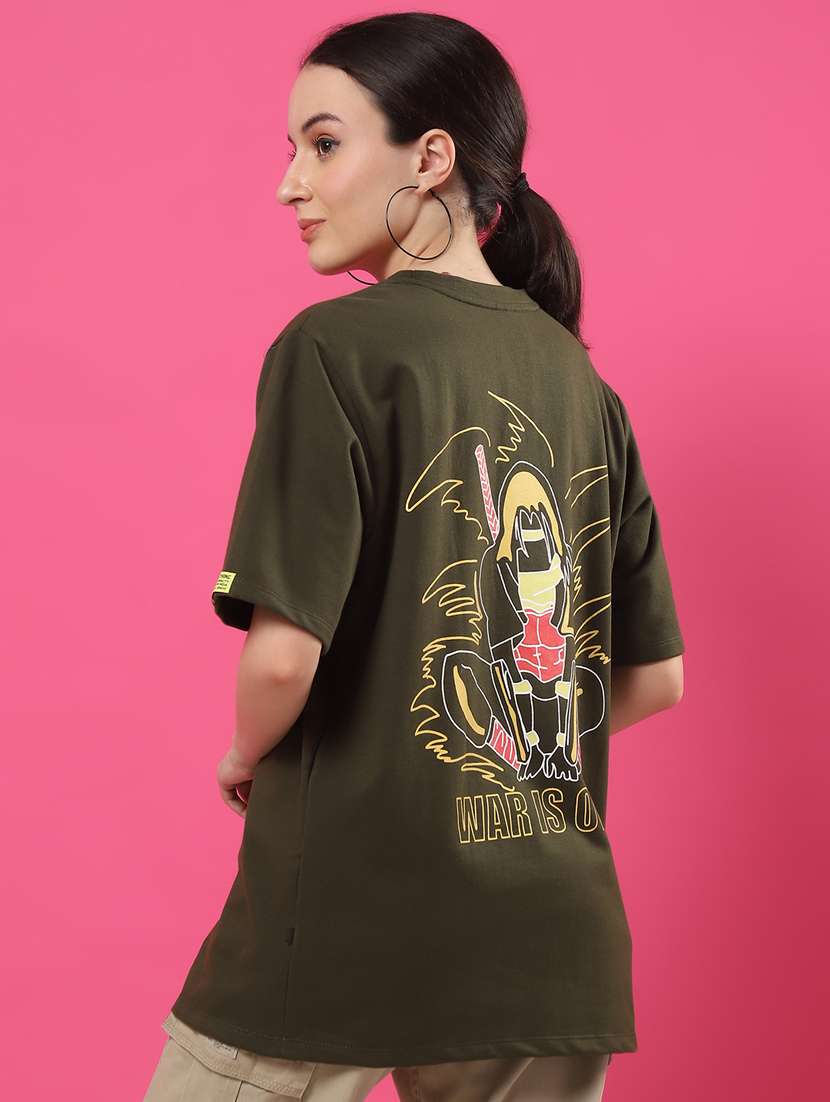 women back print round neck oversized t-shirt - 21370915 -  Standard Image - 2