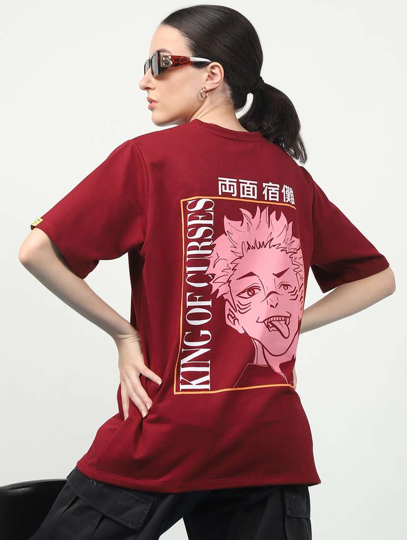 women back print round neck oversized t-shirt - 21370916 -  Standard Image - 2