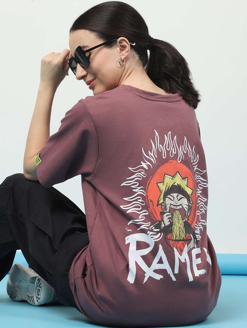 women back print round neck oversized t-shirt - 21370920 -  Standard Image - 2