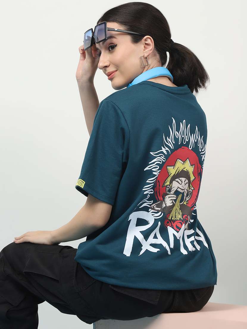 women back print round neck oversized t-shirt - 21370921 -  Standard Image - 2