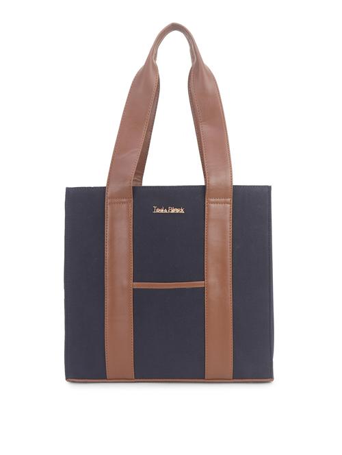 navy blue leatherette (pu) handbag - 21371421 - Standard Image - 0