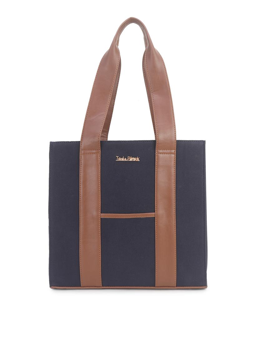 navy blue leatherette (pu) handbag - 21371421 - Zoom Image - 0