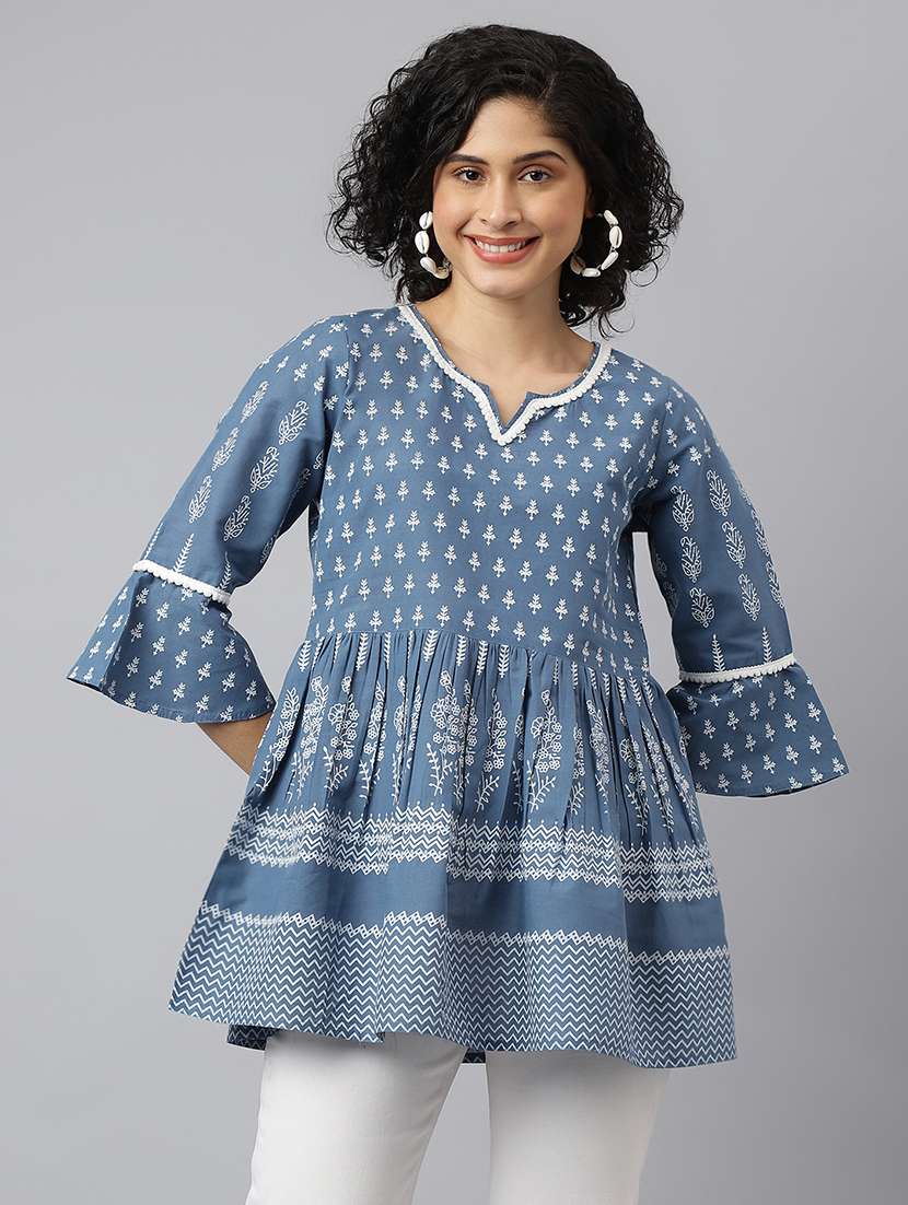 grey cotton regular tunic