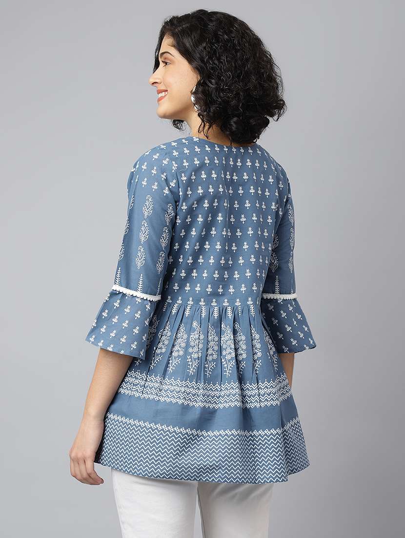 grey cotton regular tunic - 21371671 -  Standard Image - 2