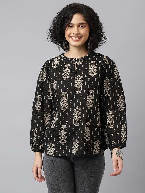 black cotton regular tunic - 21371675 -  Standard Image - 0