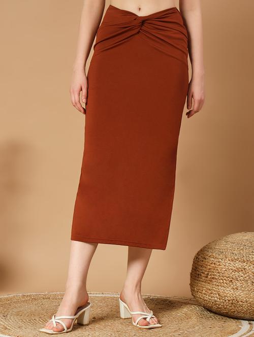 women solid high rise straight skirt - 21371706 -  Standard Image - 0