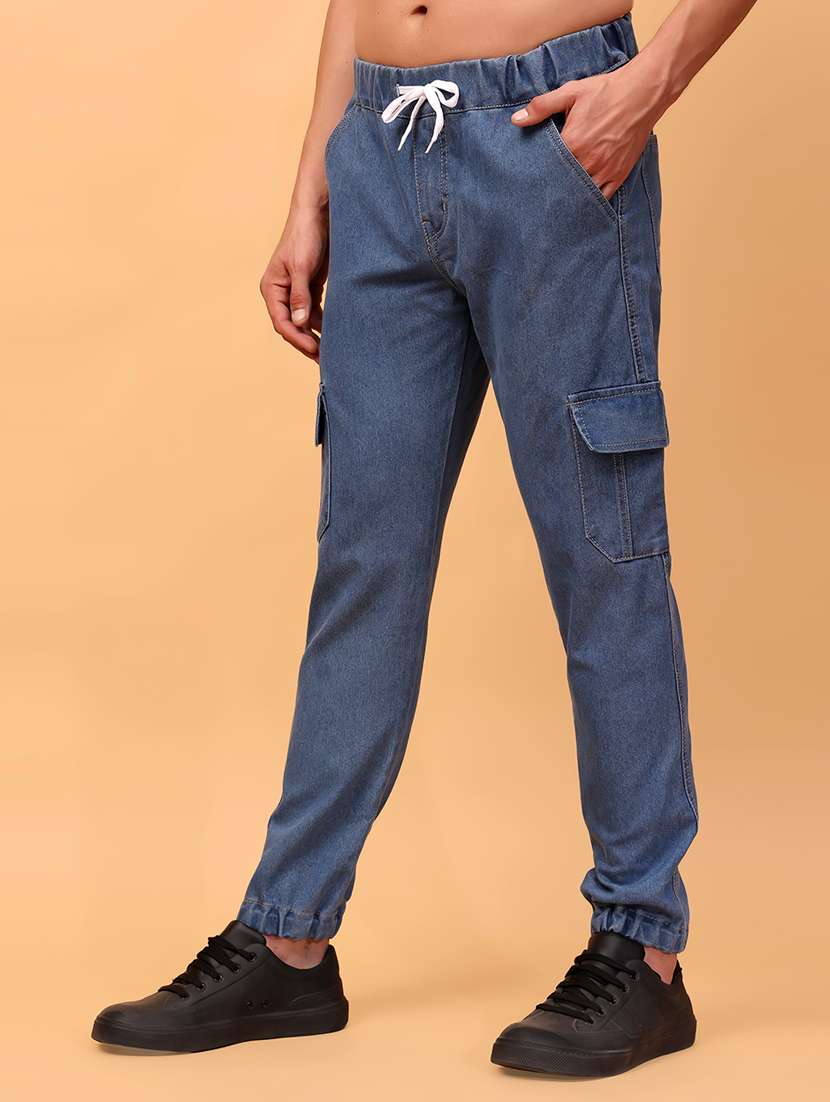 men solid mid rise cargo - 21371710 -  Standard Image - 2