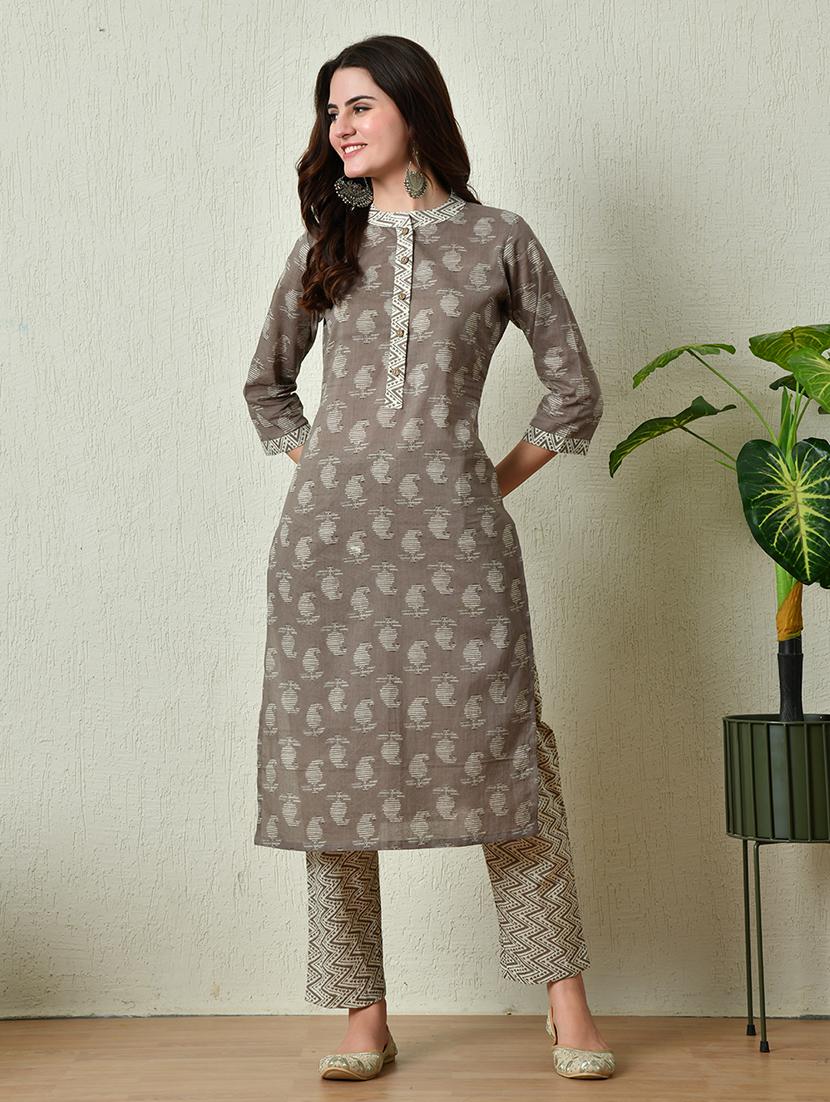 women three quarter sleeve suit set - 21371746 - Standard Image - 2