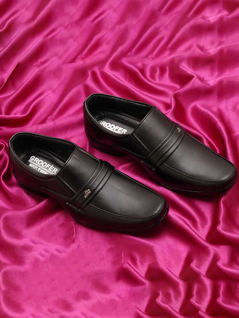men black formal slip on