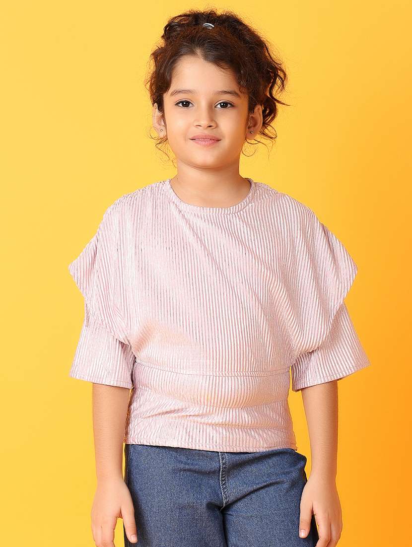 gilrs solid short sleeves top