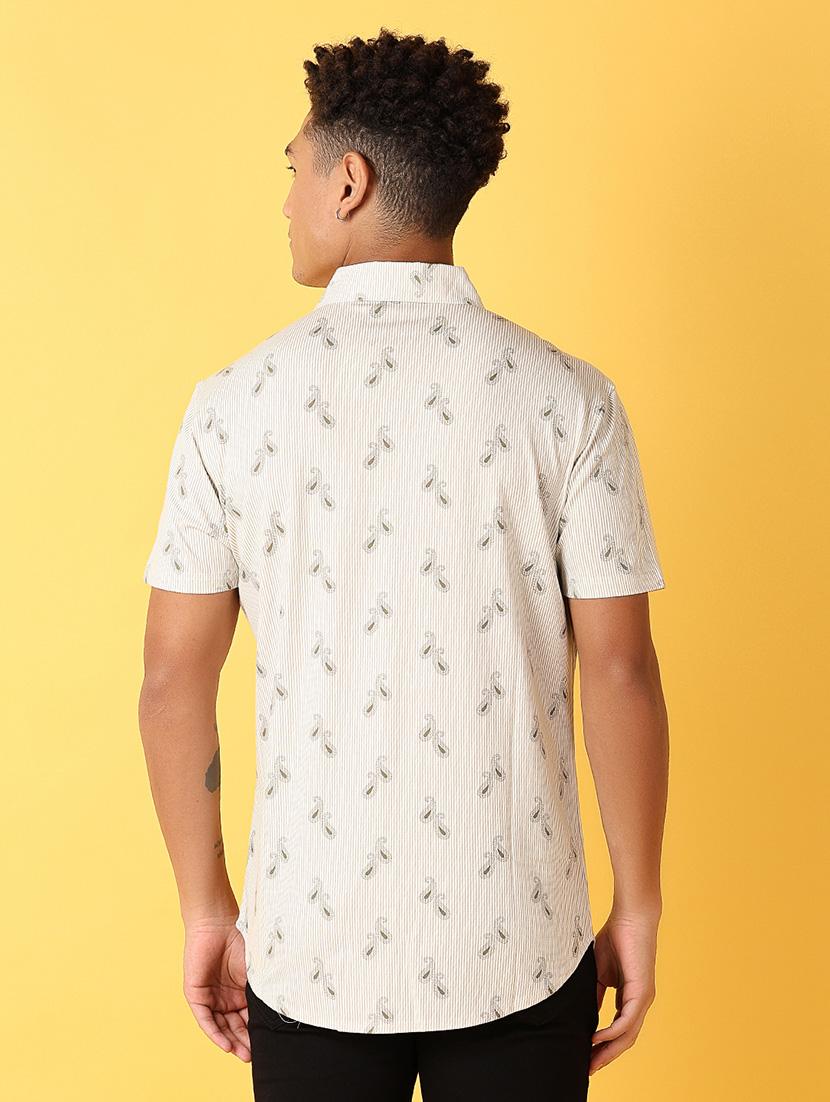 men printed short sleeves casual shirt - 21372027 - Standard Image - 2