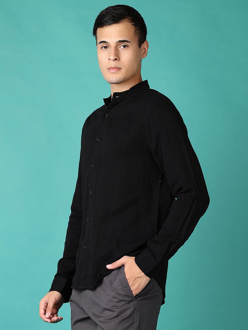 men long sleeves solid casual shirt - 21372213 - Standard Image - 2