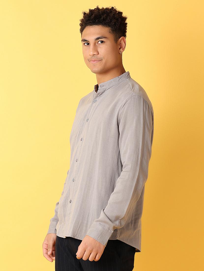 men solid long sleeve casual shirt - 21372215 - Standard Image - 2
