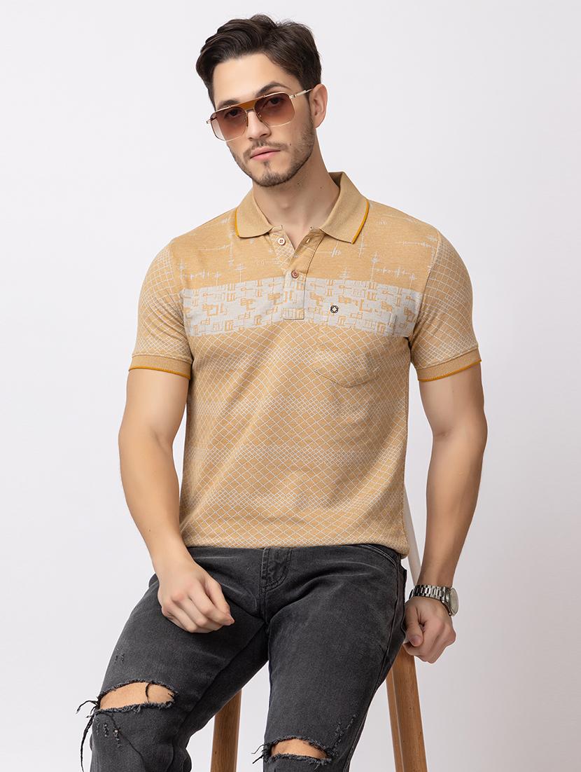 men polo neck printed t-shirt - 21372316 - Standard Image - 2