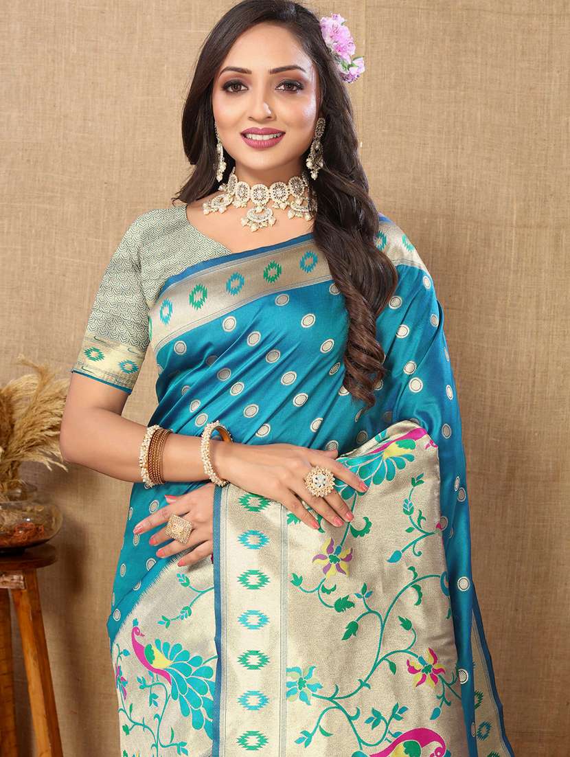 women self design paithani saree with blouse - 21372457 -  Standard Image - 2