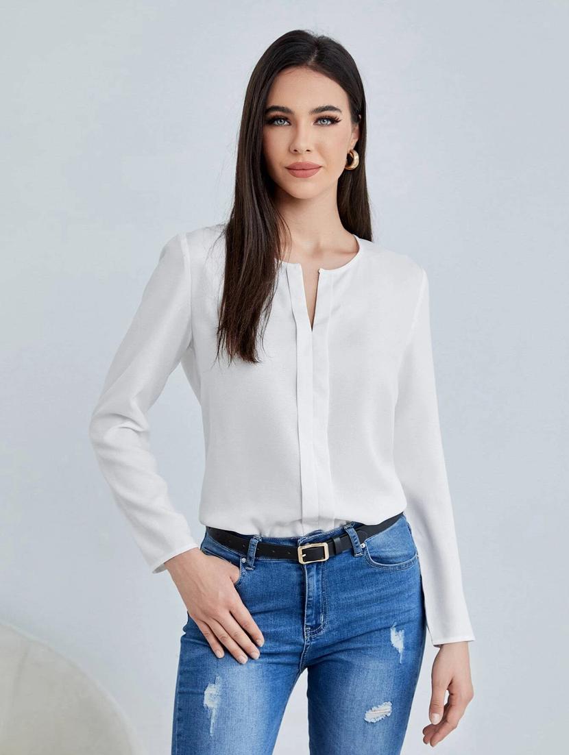 women white polyester regular top - 21374052 - Standard Image - 2
