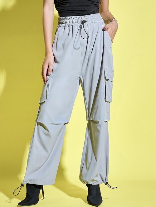 grey polyester trousers - 21374126 - Standard Image - 0