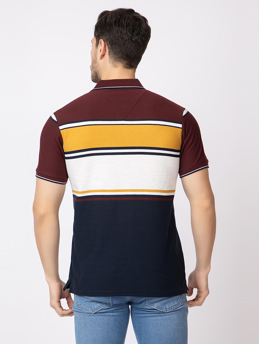 men polo neck color block t-shirt - 21374172 - Standard Image - 2