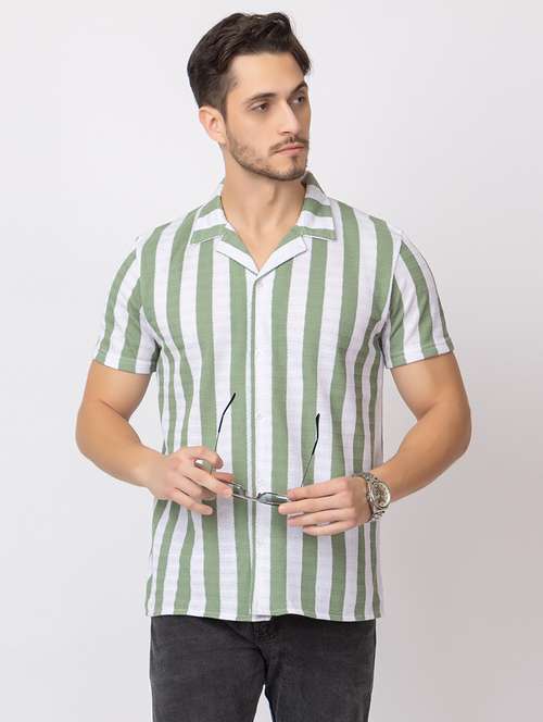 men stripes short sleeves casual shirt - 21374420 -  Standard Image - 0