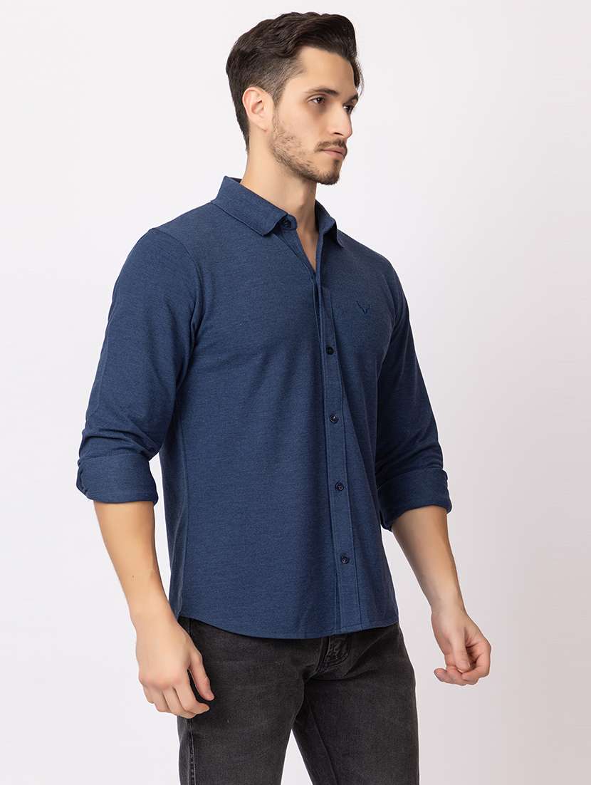 men solids long sleeves casual shirt - 21374425 - Standard Image - 2