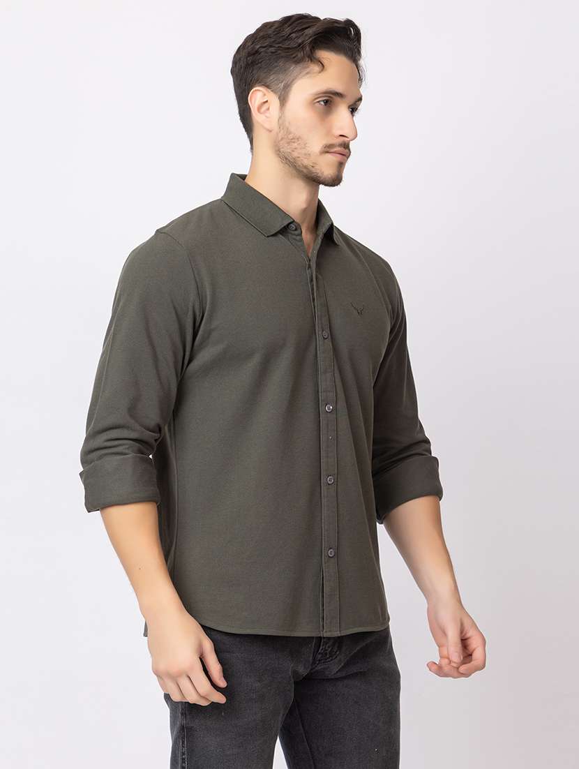 men solids long sleeves casual shirt - 21374426 - Standard Image - 2