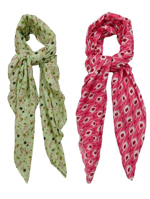 women pack of 2 printed scarves - 21374518 - Standard Image - 0