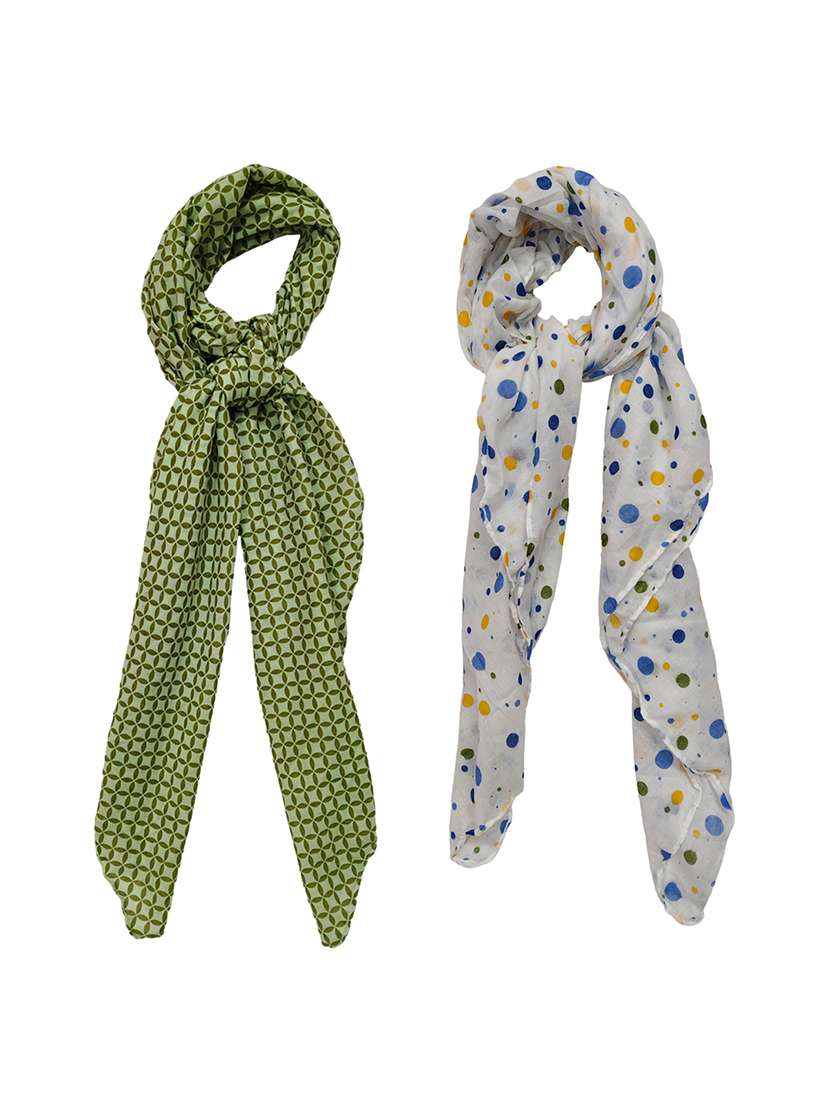 women pack of 2 printed scarves 