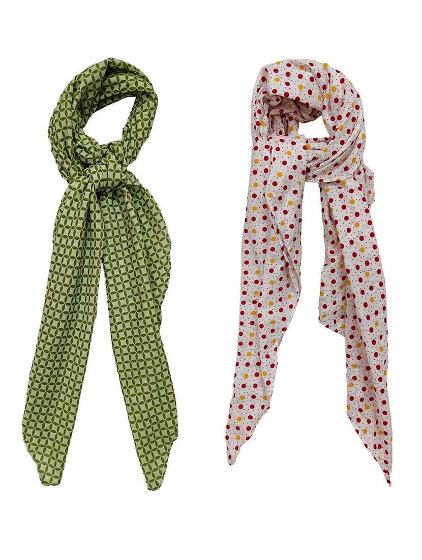 women pack of 2 printed scarves 