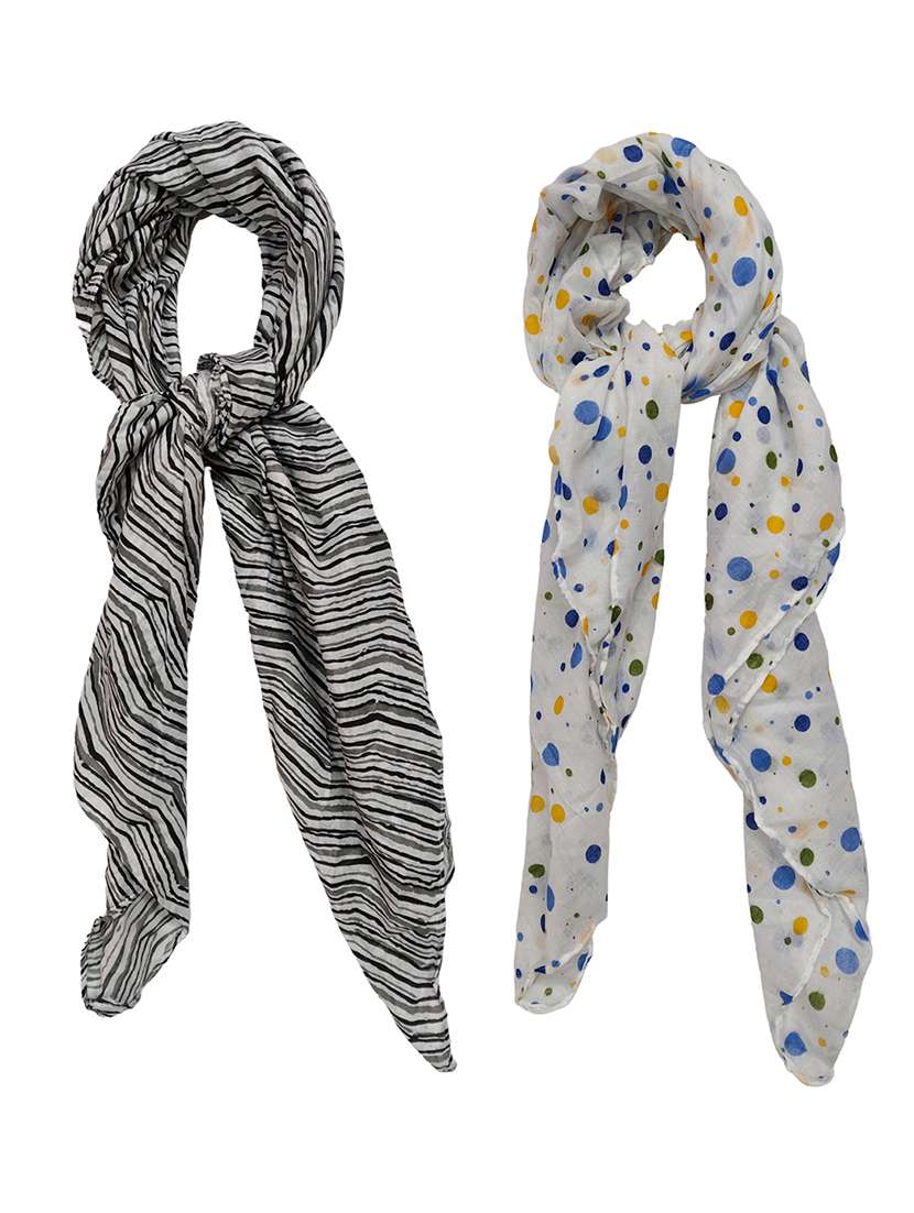 women pack of 2 printed scarves 