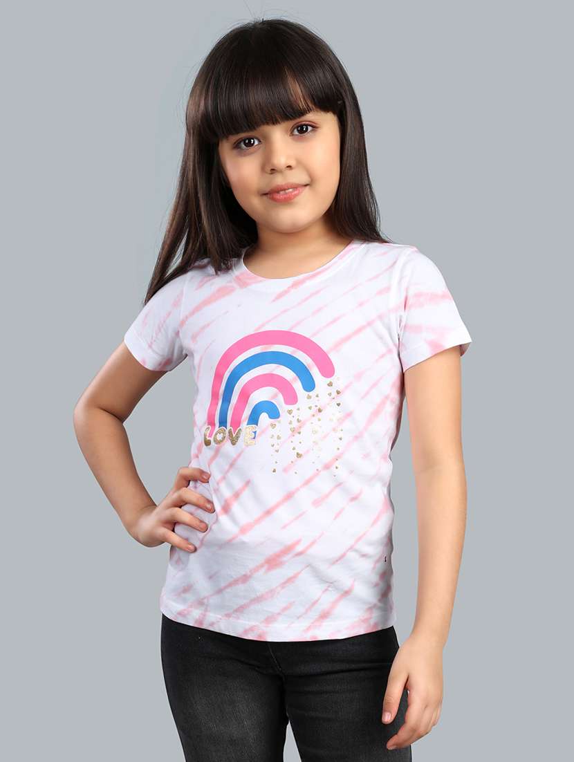 girls round neck short sleeves tees