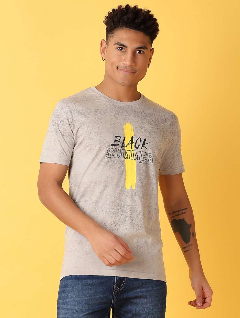 men front print short sleeve t-shirt - 21374787 -  Zoom Image - 0
