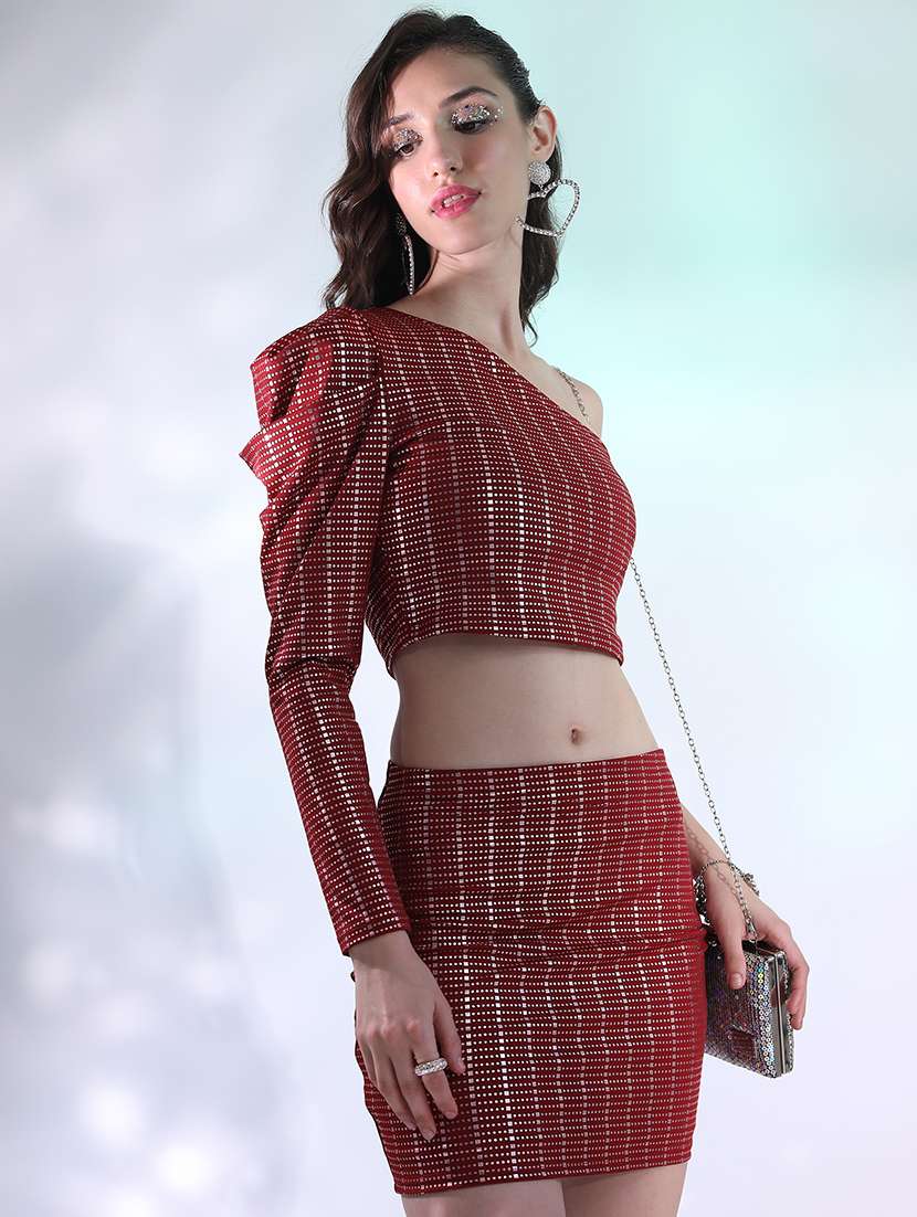 women printed top and skirt co-ord set