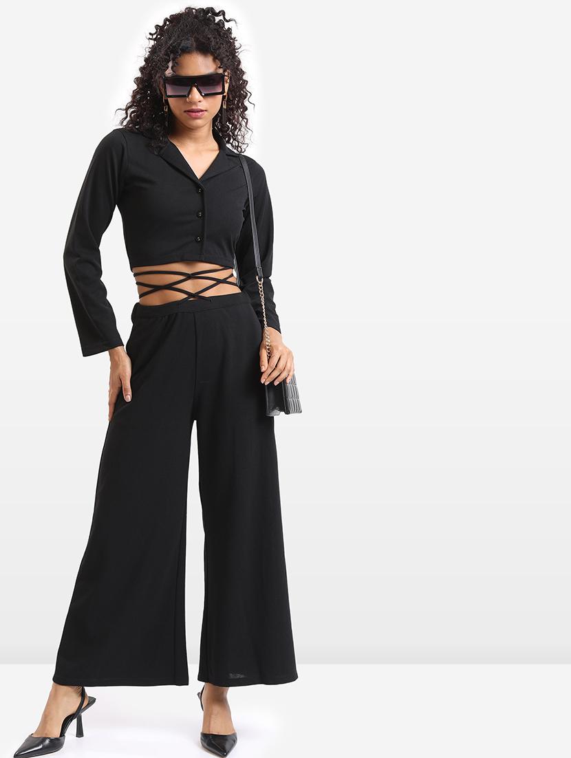 women solid top and palazzo co-ord set - 21374933 - Zoom Image - 0