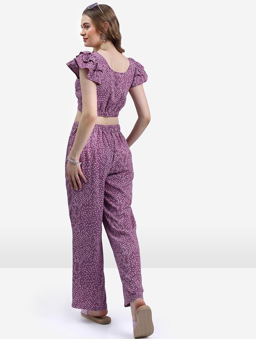 women printed top and trouser co-ord set - 21374946 - Standard Image - 2