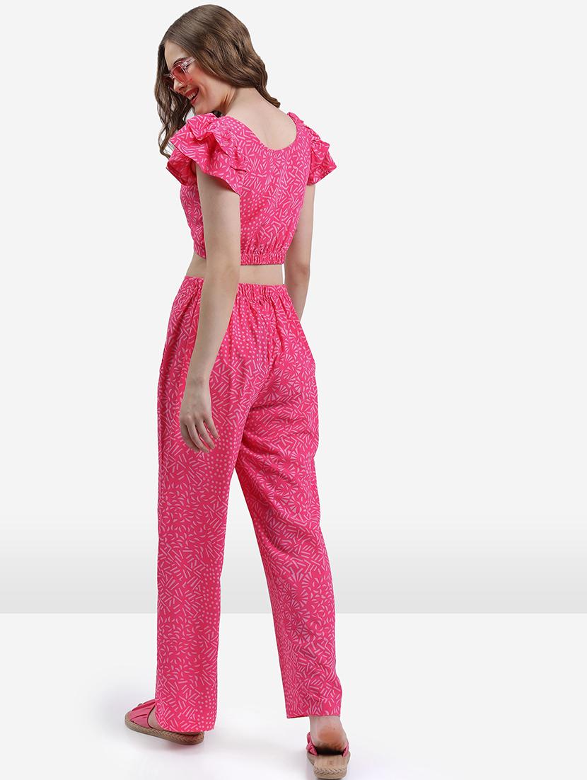 women printed top and trouser co-ord set - 21374947 - Standard Image - 2