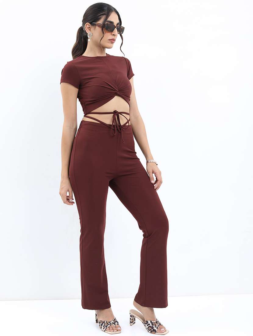women solid top and palazzo co-ord set - 21374955 -  Standard Image - 2