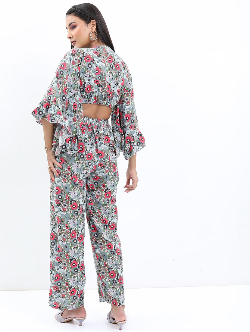 women printed top and trouser co-ord set - 21374959 - Standard Image - 2