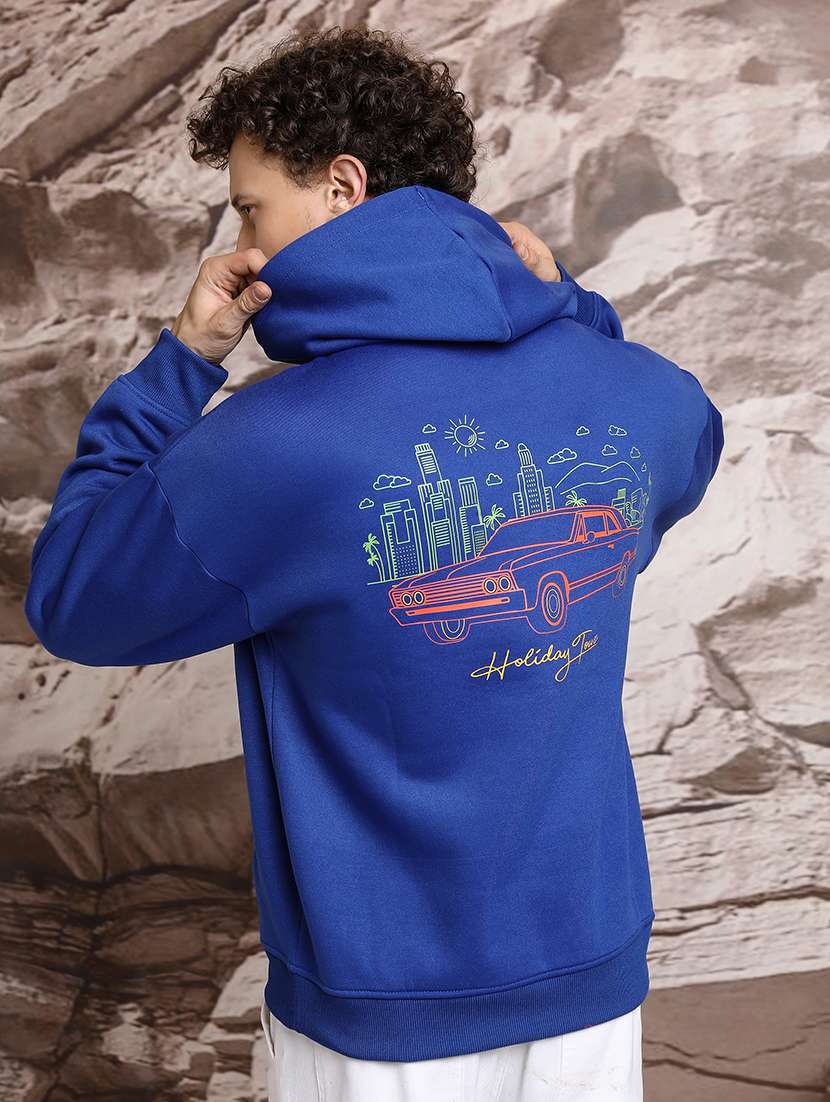 men back print hooded sweatshirt - 21374980 - Standard Image - 2