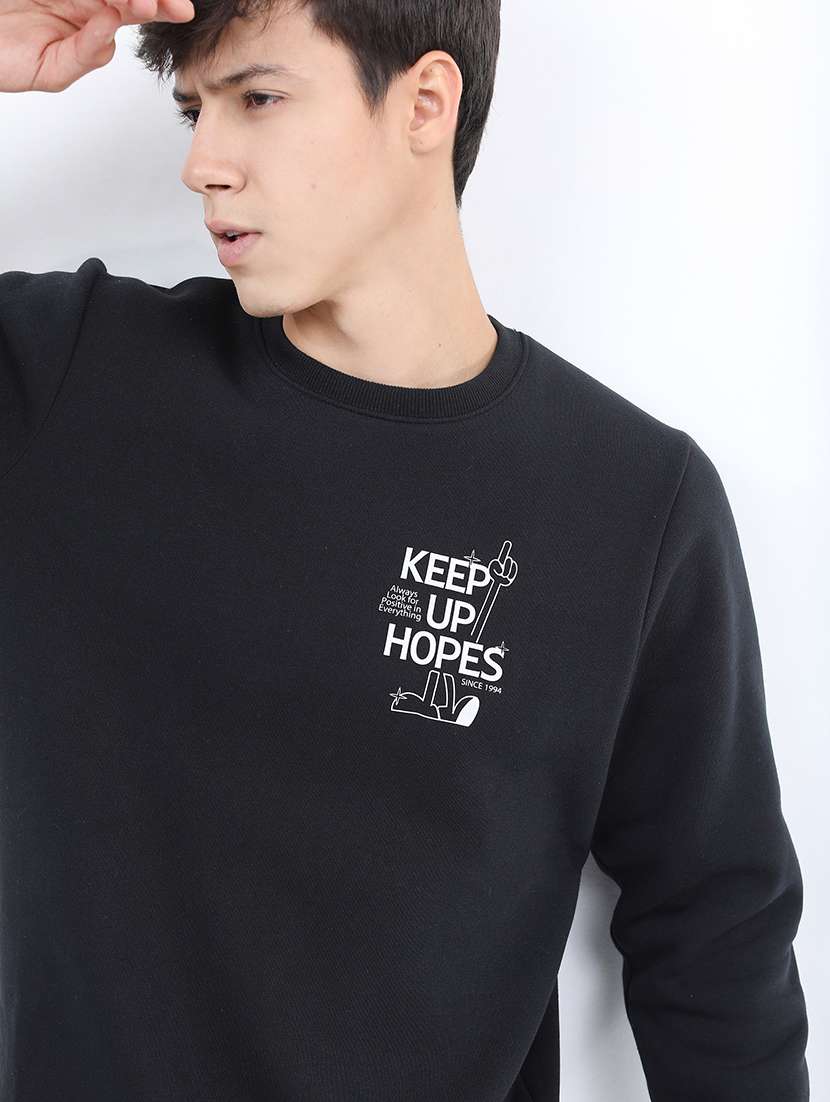 men back print round neck sweatshirt - 21375000 -  Standard Image - 2