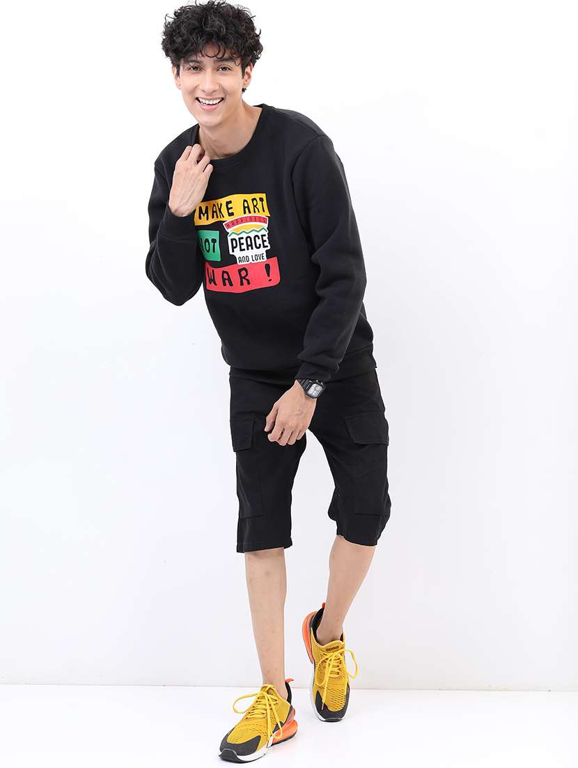 men front print round neck sweatshirt - 21375002 -  Standard Image - 2