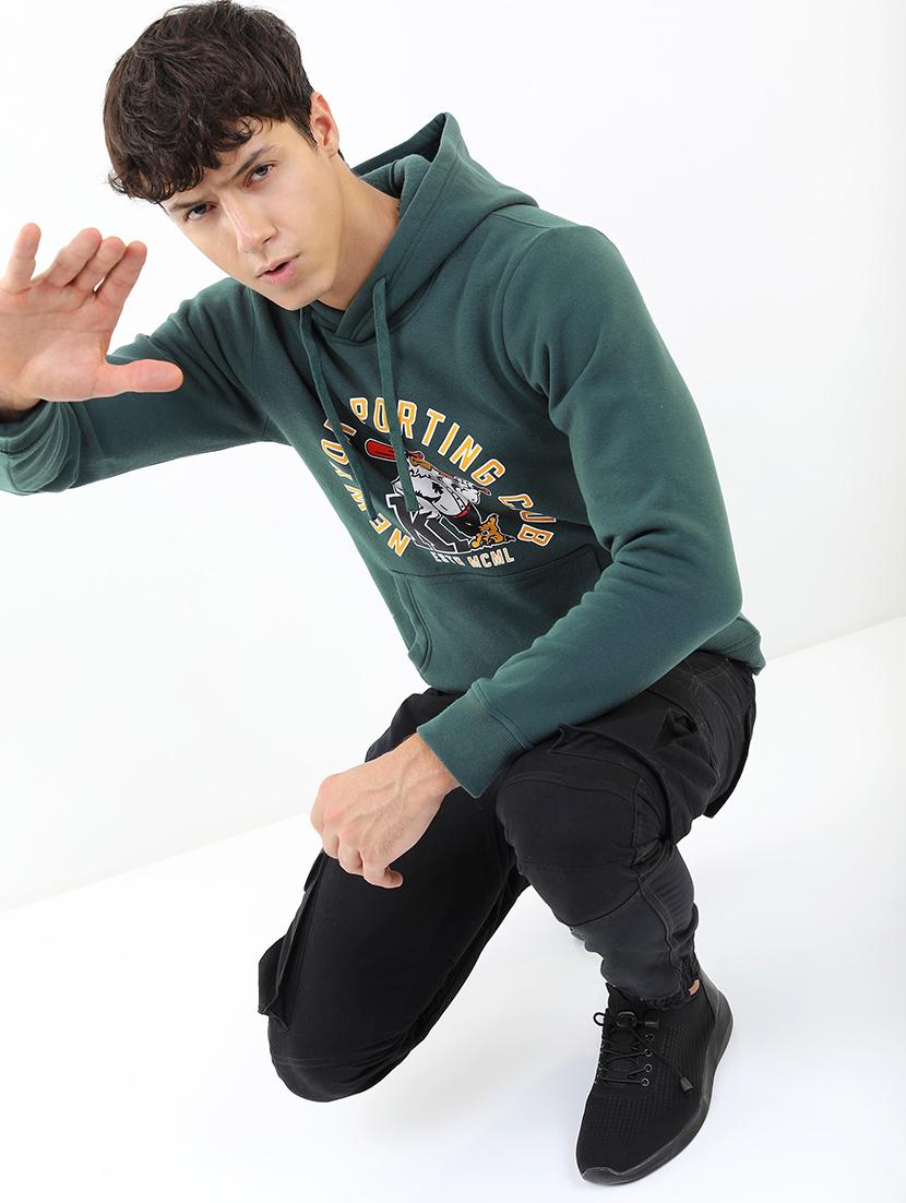 men front print hooded sweatshirt - 21375006 - Standard Image - 2