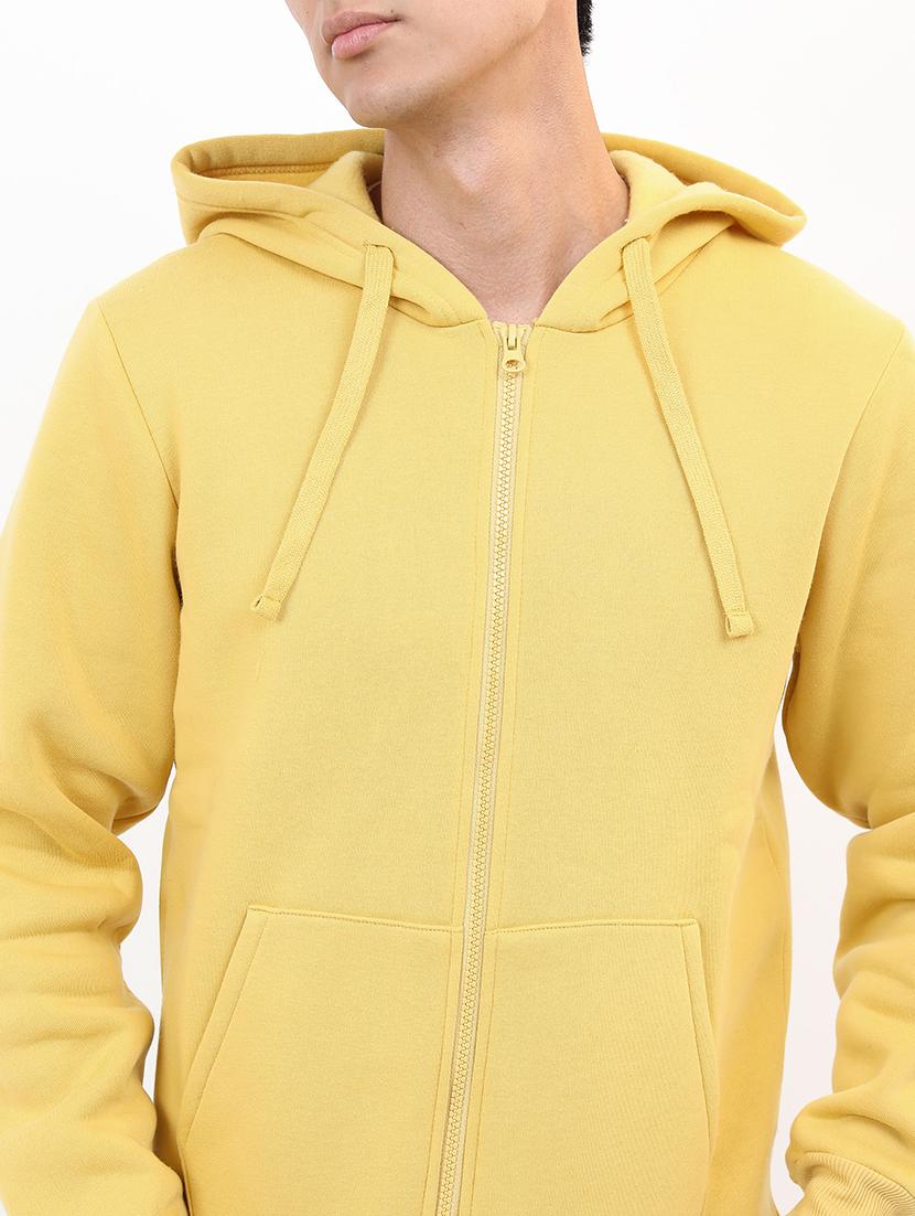 men solid hooded zipper sweatshirt - 21375027 - Standard Image - 2