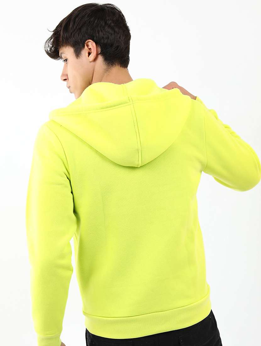 men solid hooded zipper sweatshirt - 21375028 - Standard Image - 2