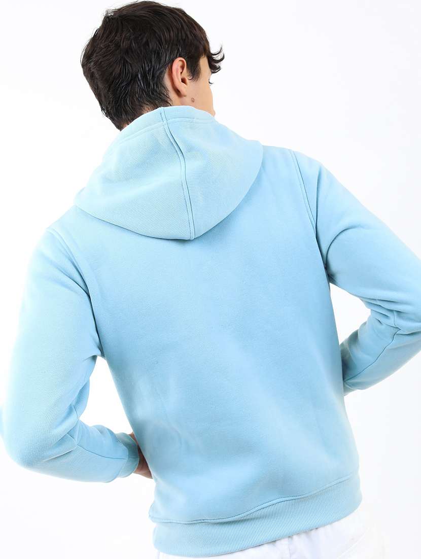 men solid hooded pullover sweatshirt - 21375029 - Standard Image - 2