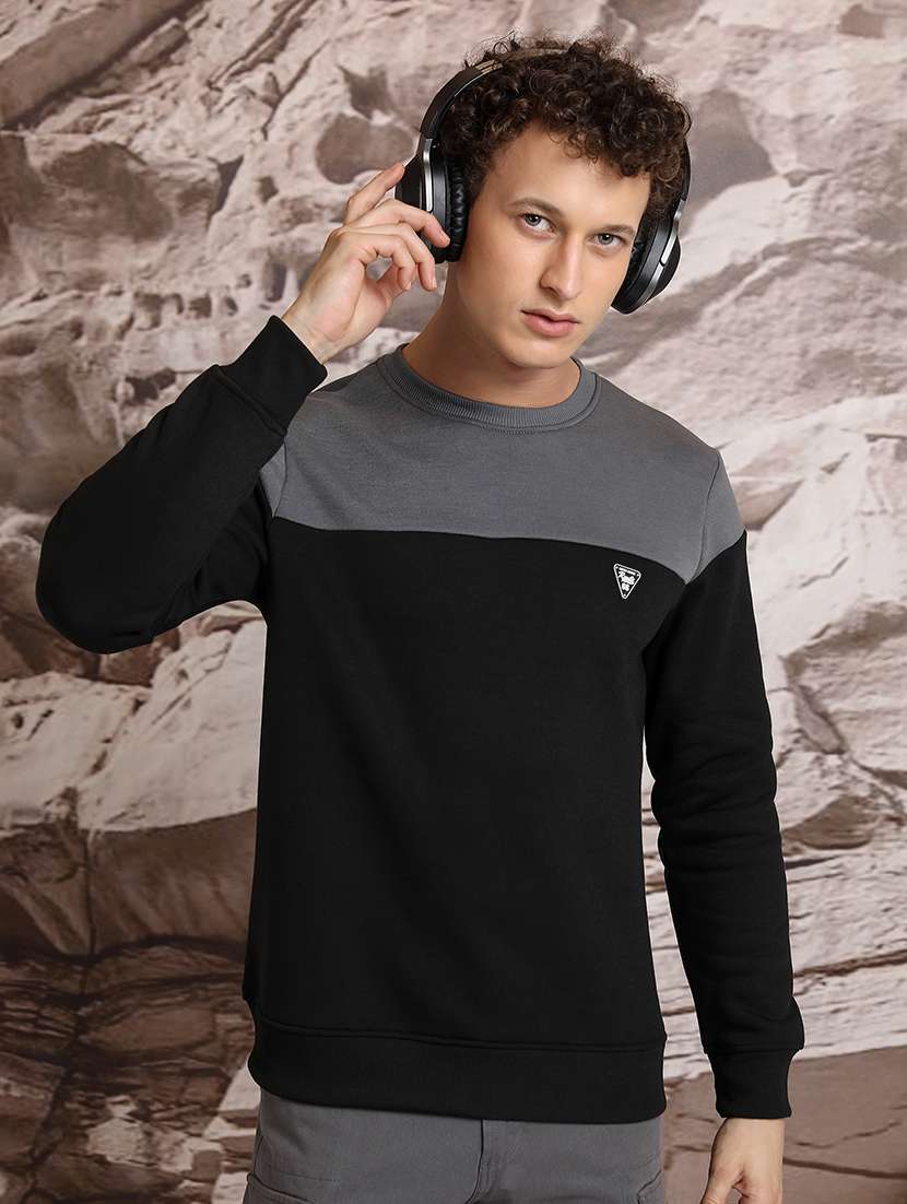 men color block long sleeve sweatshirt