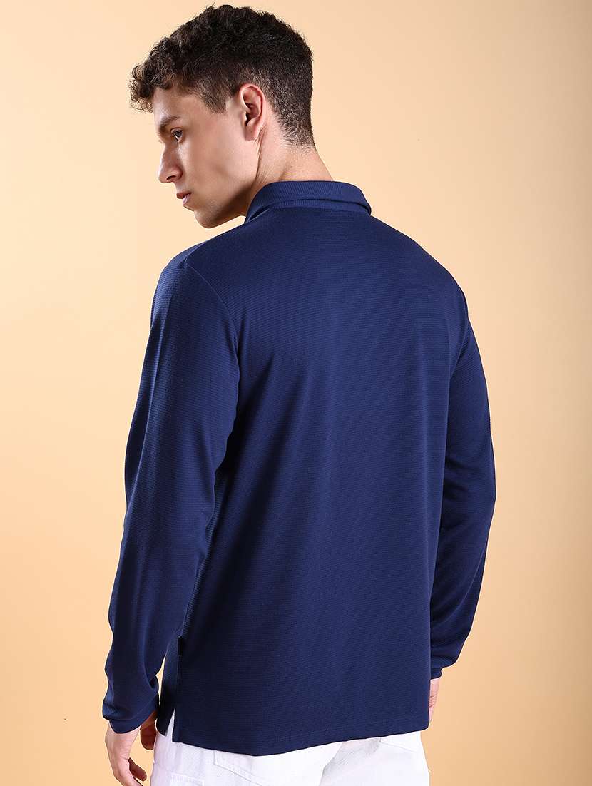 men plain long sleeve polo t-shirt - 21375074 -  Standard Image - 2